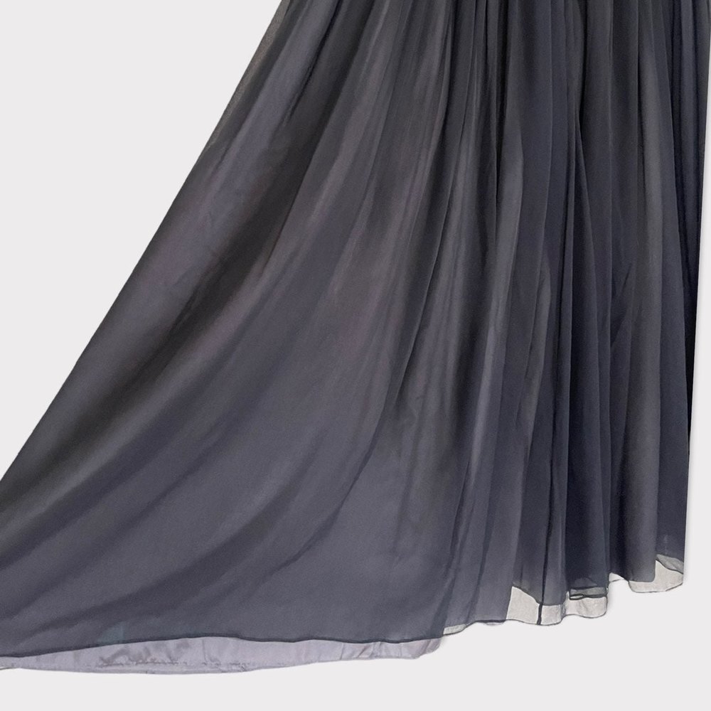 Jones New York Black Silk Highwaisted Midi Skirt Size 8 - Picture 7 of 9